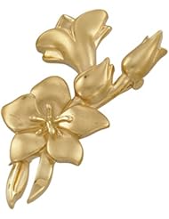 14K Yellow Gold Flower Brooch -- LIFETIME WARRANTY