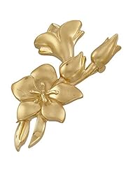 18K Yellow Gold Flower Brooch -- LIFETIME WARRANTY
