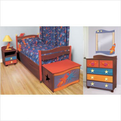 Star Rocket 5 Piece Bedroom Set in Chocolate
