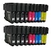 20 XL Patronen, kompatibel zu Brother LC1100 LC980 (8x schwarz & je 4x cyan magenta yellow) LC1100BK LC1100Y LC1100C LC1100M LC980BK LC980Y LC980C LC980M f&uuml;r Brother MFC-250C MFC-255CW MFC-290C MFC-295CN MFC-297C MFC-490CN MFC-5490CN MFC-5890CN MFC-790CW MFC-795CW MFC-6490CW MFC-6890CDW MFC-990CW DCP-145C DCP-163C DCP-165C DCP-167C DCP-185C DCP-195C DCP-365CN DCP-373CW DCP-375CW DCP-377CW DCP-383C DCP-385C DCP-387C DCP-395CN DCP-585CW DCP-6690CW