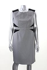 Petite Polyester Houndstooth Print Sheath  Dress