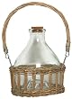 Hand Woven Grey Brown Willow Basket with Large Glass Wasp & Hornet Trap 8"H Set / 2