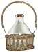 Hand Woven Grey Brown Willow Basket with Large Glass Wasp & Hornet Trap 8"H Set / 2