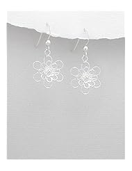 Flower Earrings In 92.5 Sterling Silver