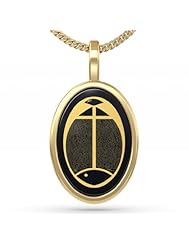 Fish Necklace with Luke-John Imprinted in 24kt Gold on an Oval Onyx Stone