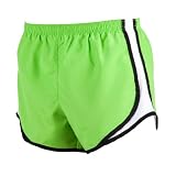 Lime and Black White Side Inset sport velocity shorts elastic waist