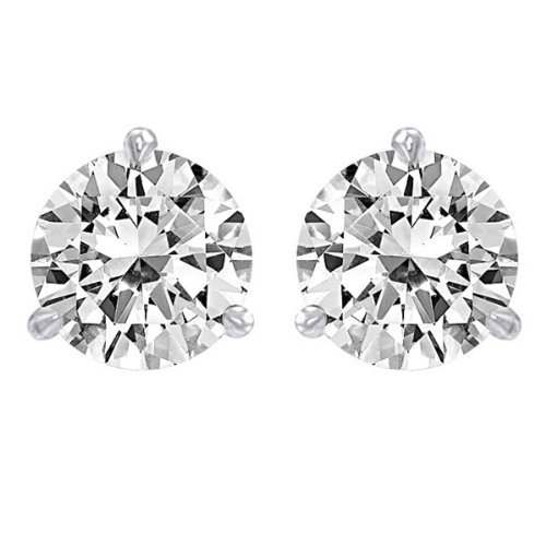 IGI Certified Platinum 3-Prong Diamond Stud Earrings (3/4 cttw, G-H Color, VS1-VS2 Clarity)