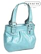 Coach Soho Pleated Blue Patent Leather North South Tote Handbag 16604