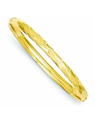 Genuine 14K Yellow Gold 3/16 Diamond-Cut Fancy Hinged Bangle Bracelet 4 Grams Of Gold 100% Satisfaction Guaranteed.
