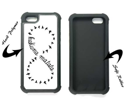 iPhone 5 Hakuna Matata - Multiple Colors (2-in-1 iPhone 5 Black Rubber Case - Hakuna Matata White-Black)