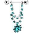 Zircon Blue Gem Flower Spectacular Nipple Ring