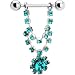 Zircon Blue Gem Flower Spectacular Nipple Ring