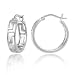 Sterling Silver Tarnish-Free Greek Key Small Cutout Hoop Earring