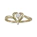10k Yellow Gold Round Opal Heart Ring