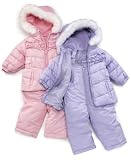Greendog Baby Girl Ruffled Puffer and Overalls