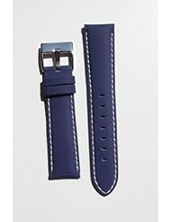 22mm Blue Scuba Watchband with White Contrast Stitch