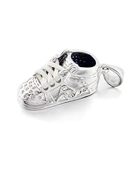 Bling Jewelry 925 Sterling Silver High Top Sneaker Baby Shoe Charm Pendant