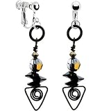 Handcrafted Austrian Poetic Somber Black Clip Earrings