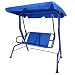 Kids 2 Seat Blue Garden Swing Hammock W/ Saftey Belts