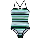 Girls' Xhilaration&reg; 1-pc. Stripe Swimsuit - Blue