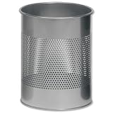 Durable Papierkorb Metall rund 15l metallic silber