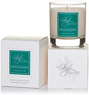 Handmade Isle of Skye Soya Candle in a Small Clear Glass Tumbler with 30 Hour Burn Time - Pimento and Cranberry