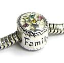 Queenberry (Free S/H) Mother's Day gift Sterling Silver Family Tree Of Love Pink Rose Yellow Green CZ Crystal Bead 10mm For Pandora Troll European Charm Bracelets