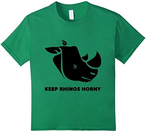 Kids Keep Rhinos Horny T-Shirt 12 Kelly Green