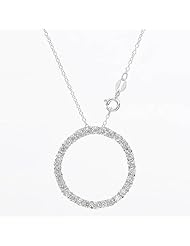 Sterling Silver 7.5 CTW Cubic Zirconia Circle Ladies Necklace. Length 18 in. Total Item weight 4.7 g.