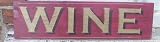 Antique Look Wine Hand Painted Wood Sign