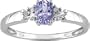 10K White Gold .05 ctw Diamond and Tanzanite Ring