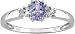 10K White Gold .05 ctw Diamond and Tanzanite Ring