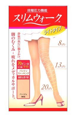 スリムウォーク パンティーストッキング ライトタイプ ベージュ 無地 S-M 身長150-163cm