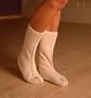 Children Bed Socks in Organic Merino Wool, Soft Grey, size Large
