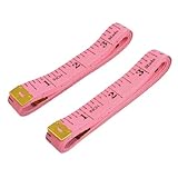 uxcell ソフトテープメジャー　 縫製テーラー定規 150cm/60 inch　ピンク　携帯型　ソフトプラスチック