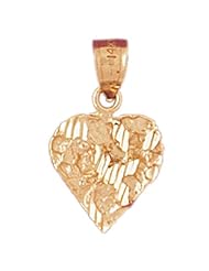 Dazzlers Solid 14k Gold Heart Charm Pendant Available in three colors from jewelsberry (weights: 1.5 grams only)