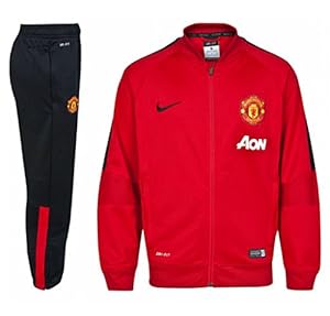 2014-2015 Man Utd Nike Little Boys Tracksuit (Red) - Kids