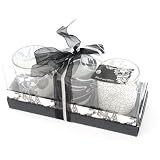 Black & White Wax Candle in Glass - Set of 3