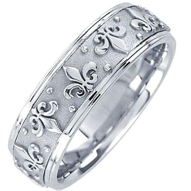 fleur de lis wedding rings