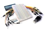 microtivity 400-point Breadboard for Arduino w/ Jumper Wires & USB Adapter