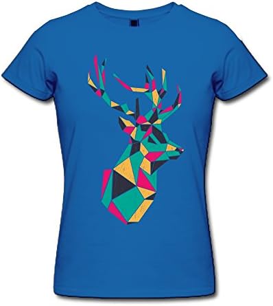 A Deer Made Of Irregular Figure Animal Women's O-Neck Tshirts Size XXL RoyalBlue