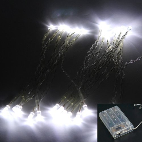 Hkbayi white 5m / 500cm 50 LED String Lights strip rope RGB light Battery Operated Without the power cord to limit XMAS Christmas Wedding Outdoor Party safe light