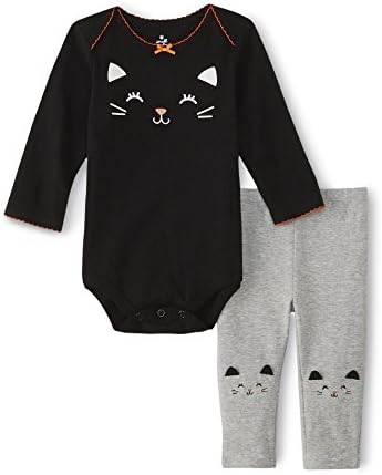 Small WondersBaby Girl's Black Cat Bodysuit and Knit Pants Set (3-6 months)
