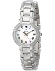 Bulova Womens 96R159 Classic Stainless Steel Diamond-Accented Watch