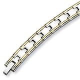 24K Gold Plated Polished Stainless Steel Bracelet - 8.5 Inches