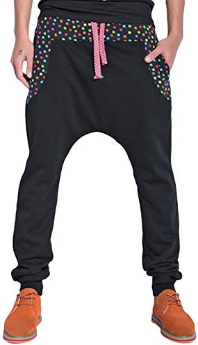OUSHU Men's Casual Stylish Plus Size Slim Fit Sports Baggy Sweatpants 4XL Black