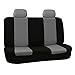 FH GROUP FH-FB050114 Flat Cloth Car Seat Covers Gray / Black Color