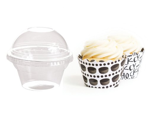 Dress My Cupcake Favor Dome Containers with Wrappers DIY Kit, Hockey, Set of 25
