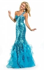 Chiffon/Taffeta/Tulle Mermaid Crystals Beaded Lace Crystal Applique Mother-of-the-Bride Dress 