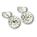 SilberDream Glitzer Ohrstecker Halbkugel weiß Swarovski Elements 925 Sterling Silber Ohrringe GSO217W